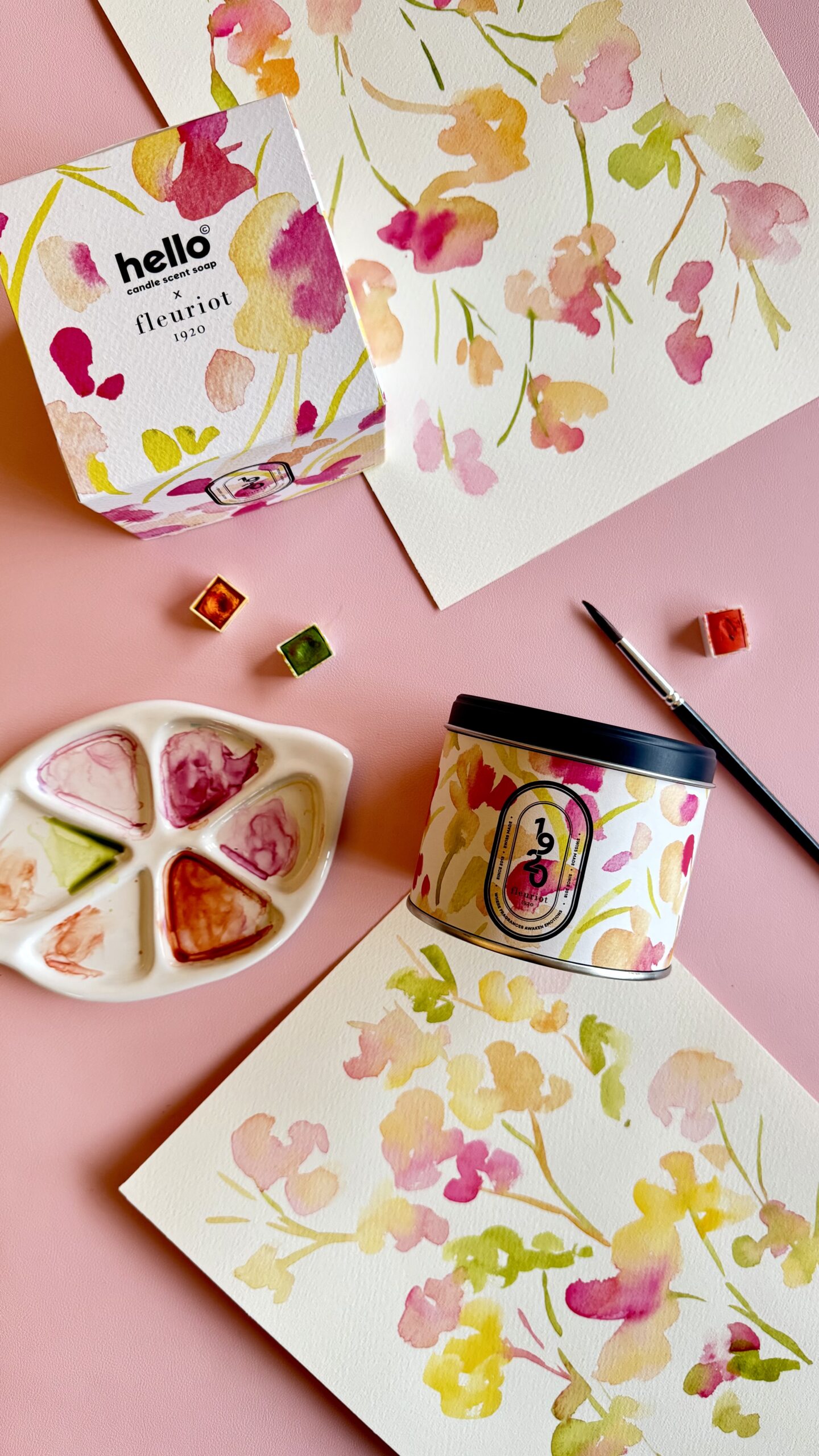 aquarelle packaging produit bougie